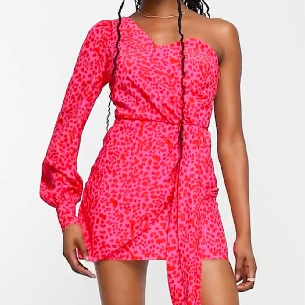 Collective the Label exclusive one shoulder bow waist mini dress